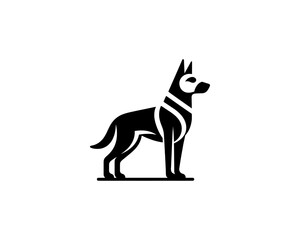 Silhouette Dog logo design icon symbol vector illustration. Black and White Dog Logo