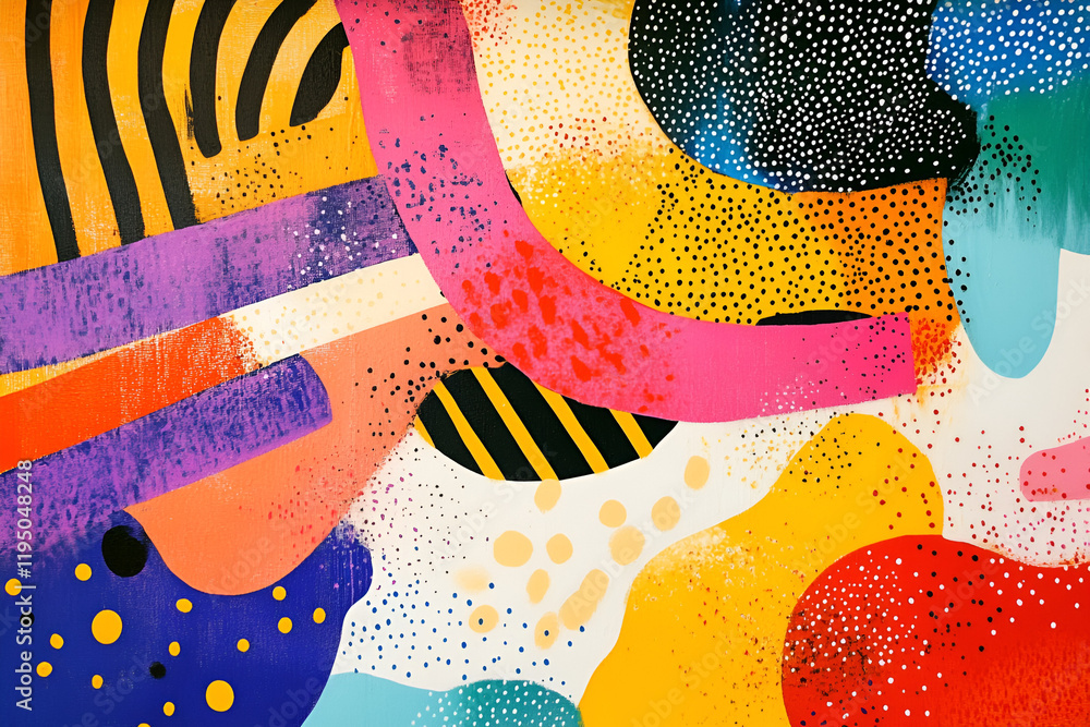 Aufkleber vibrant abstract art: an explosion of color and texture in this dynamic abstract artwork. bold strok