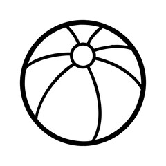 beach ball icon, beach ball line art - simple line art of beach ball, perfect for beach ball logos and icons and themed design 