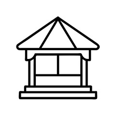 beach cabana icon, beach cabana line art - simple line art of beach cabana, perfect for beach cabana logos and icons and themed design 