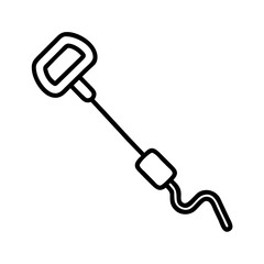 beachcomber s metal detector icon, beachcomber s metal detector line art - simple line art of beachcomber s metal detector, perfect for beachcomber s metal detector logos and icons and themed design 