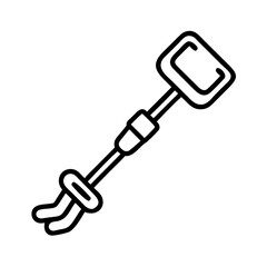 beachcomber s metal detector icon, beachcomber s metal detector line art - simple line art of beachcomber s metal detector, perfect for beachcomber s metal detector logos and icons and themed design 