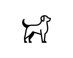 Silhouette Dog logo design icon symbol vector illustration. Black and White Dog Logo