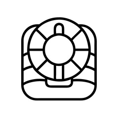 beach lifeguard rescue tube icon, beach lifeguard rescue tube line art - simple line art of beach lifeguard rescue tube, perfect for beach lifeguard rescue tube logos and icons and themed design 