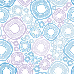 Seamless pattern with hand-drawn circles. Vector background for your design