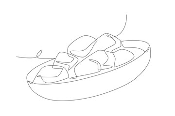 Beef rendang concept one-line drawing