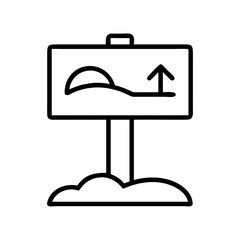 beach sign icon, beach sign line art - simple line art of beach sign, perfect for beach sign logos and icons and themed design 