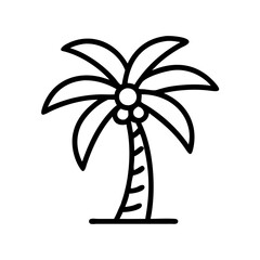 coconut palm icon, coconut palm line art - simple line art of coconut palm, perfect for coconut palm logos and icons and themed design 