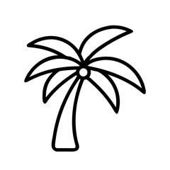 coconut palm icon, coconut palm line art - simple line art of coconut palm, perfect for coconut palm logos and icons and themed design 