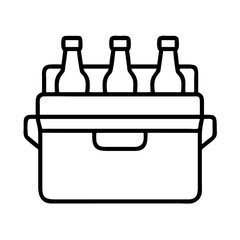cooler with drinks icon, cooler with drinks line art - simple line art of cooler with drinks, perfect for cooler with drinks logos and icons and themed design 