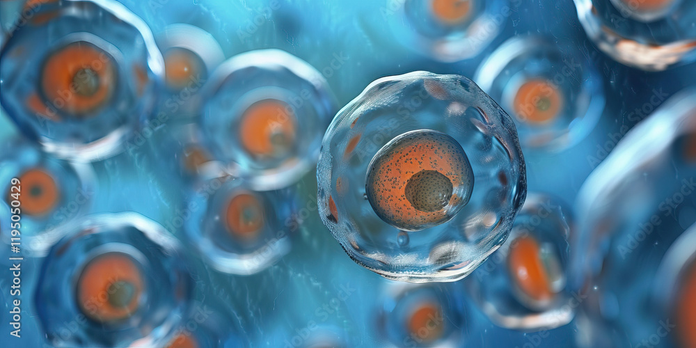 Aufkleber digital microscopic image of multiple eukaryotic cells