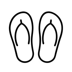 flip flops icon, flip flops line art - simple line art of flip flops, perfect for flip flops logos and icons and themed design 