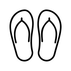 flip flops icon, flip flops line art - simple line art of flip flops, perfect for flip flops logos and icons and themed design 