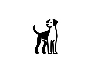 Silhouette Dog logo design icon symbol vector illustration. Black and White Dog Logo