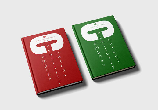 Two Books in Perspective Mockup