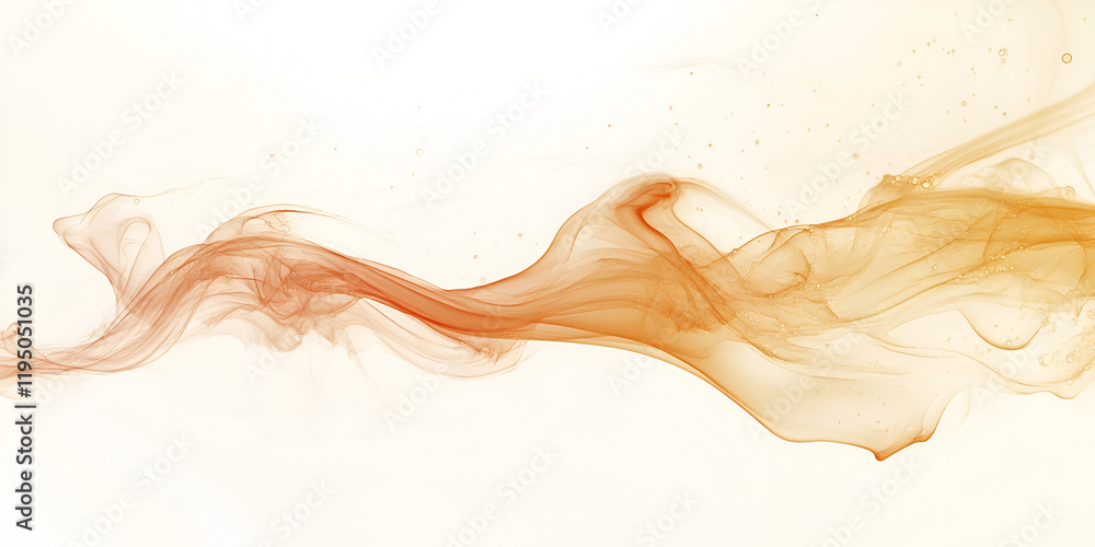 Poster amber smoke trails: abstract swirls of amber smoke create elegant, flowing patterns against a bright