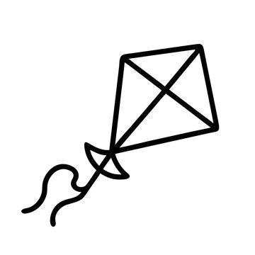 recommend clip art: kite flying icon, kite flying line art - simple line art of kite flying, perfect for kite flying logos and icons and themed design 