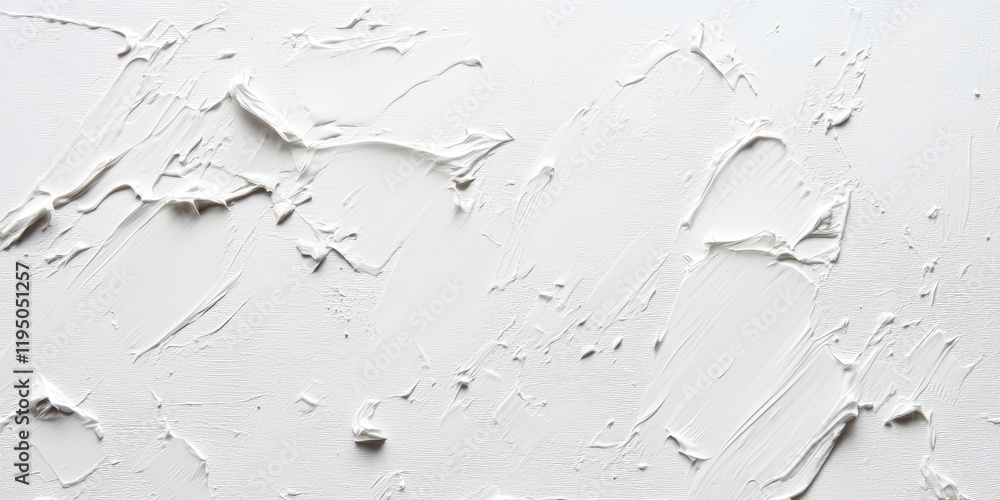 Poster textured bright white painted background with glossy wet finish featuring uneven brush strokes and a