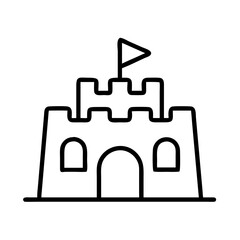 sandcastle icon, sandcastle line art - simple line art of sandcastle, perfect for sandcastle logos and icons and themed design 