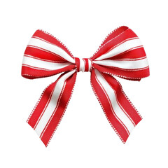 Striped Red and White Bow on Black Background A Festive Holiday Decoration Perfect for Gift Wrapping and Celebrations