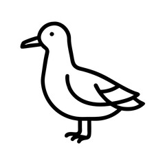 seagull icon, seagull line art - simple line art of seagull, perfect for seagull logos and icons and themed design 