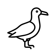 seagull icon, seagull line art - simple line art of seagull, perfect for seagull logos and icons and themed design 