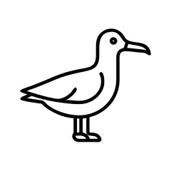 seagull icon, seagull line art - simple line art of seagull, perfect for seagull logos and icons and themed design 