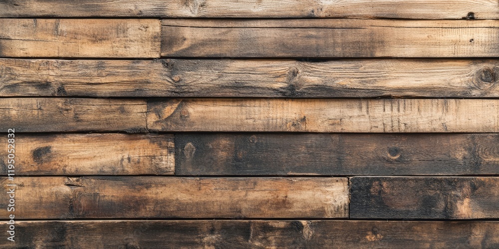 Aufkleber rustic brown wooden planks background showcasing textured grains and knots in warm tones, creating a