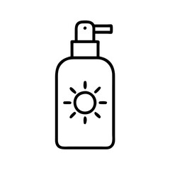 sunblock spray icon, sunblock spray line art - simple line art of sunblock spray, perfect for sunblock spray logos and icons and themed design 