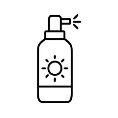 sunblock spray icon, sunblock spray line art - simple line art of sunblock spray, perfect for sunblock spray logos and icons and themed design 