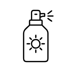 sunblock spray icon, sunblock spray line art - simple line art of sunblock spray, perfect for sunblock spray logos and icons and themed design 