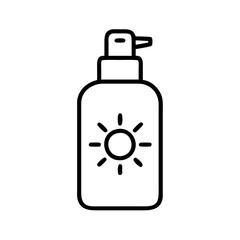 sunblock spray icon, sunblock spray line art - simple line art of sunblock spray, perfect for sunblock spray logos and icons and themed design 