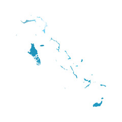 Fototapeta premium Map of BAHAMAS with Beautiful Sun and Clouds in Body