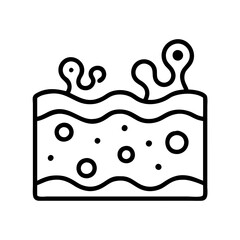 tide pool icon, tide pool line art - simple line art of tide pool, perfect for tide pool logos and icons and themed design 
