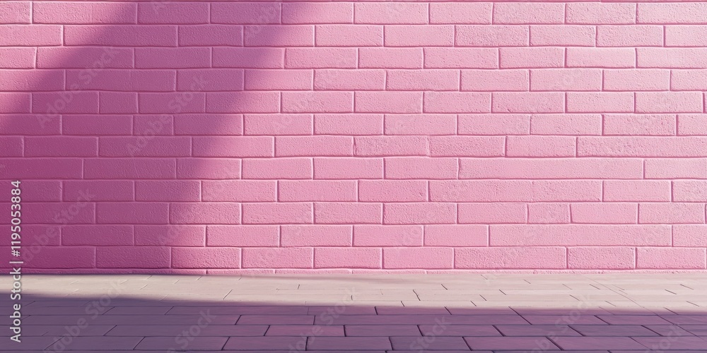 Poster bubblegum pink brick wall background with empty space for text or images features a smooth textured 
