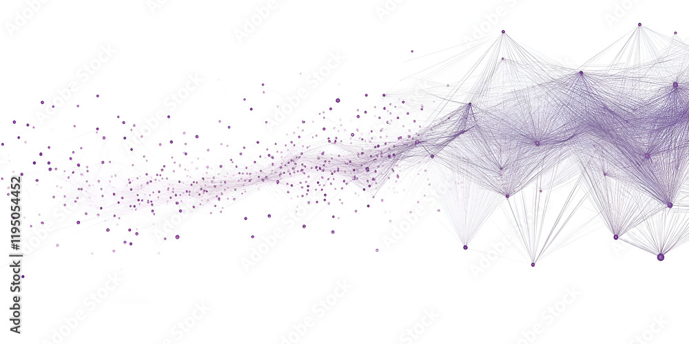Poster abstract network flow: a dynamic, abstract representation of interconnected data points, creating a 