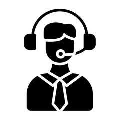 Customer Support Vector Glyph Icon Design