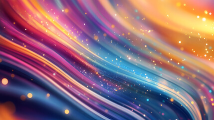 Abstract Swirling Colors: A captivating abstract background with vibrant colors in a swirling, dynamic motion, punctuated by shimmering, golden lights.