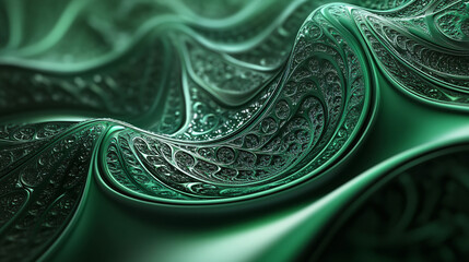 Obraz premium An emerald green design with intricate patterns, subtle textures, and a polished finish, ideal for luxury brands and high-end marketing visuals.