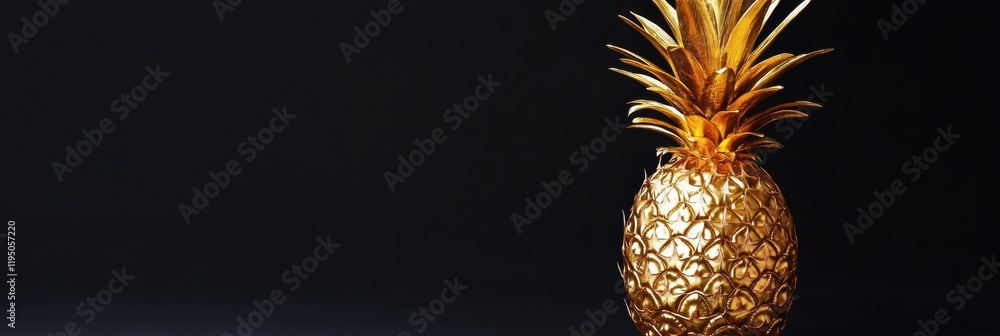 Aufkleber luxurious golden pineapple displayed against a dark background creating a striking visual effect and