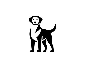 Silhouette Dog logo design icon symbol vector illustration. Black and White Dog Logo