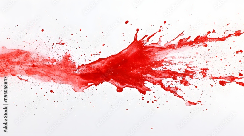 Poster dynamic red liquid splash creating a vibrant and energetic visual element on a clean white backgroun