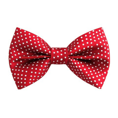 Elegant Red Bow Tie with White Polka Dots, Classic Mens Fashion Accessory, Stylish and Formal Wear Item