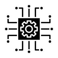 Ai Technology Vector Glyph Icon Design