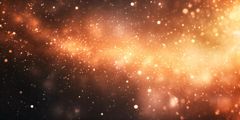 Obraz premium Cosmic Ember Glow: An abstract image depicting a celestial expanse filled with swirling nebulae, glittering stardust, and warm, amber hues. Evokes feelings of wonder, mystery and cosmic energy. 