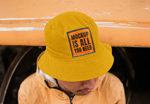 Bucket Hat Label Mockup