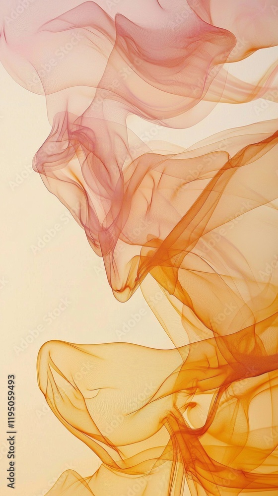 Poster warm golden yellow lines swirl gracefully in a dance of light, creating a serene and inviting atmosp