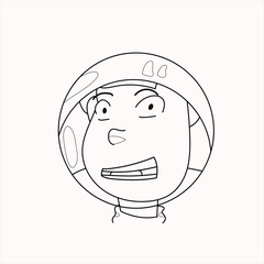 Illustrations of astronauts, cartoons, black and white styles, good for children's coloring teaching materials, complementary graphic elements and so on