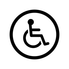 Disabled handicap sign on transparent background