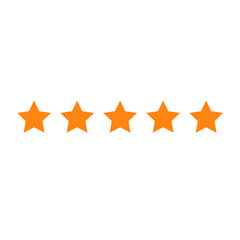 Five stars customer product rating review on transparent background